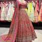 Crimson Red Heavy Zari Embroidered Bridal Lehenga with Dupatta