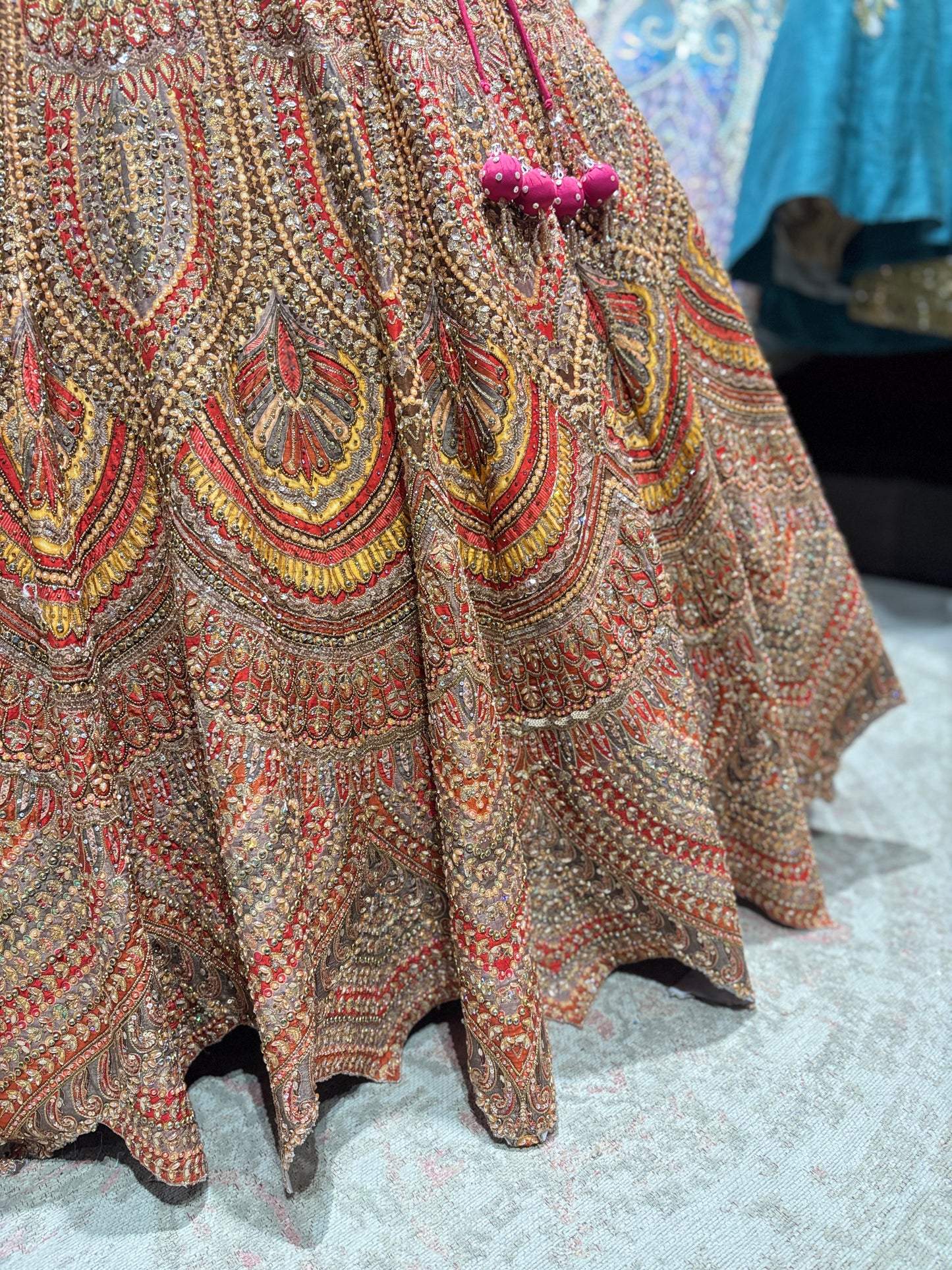 Antique Gold Zari Designer Lehenga with Dupatta