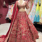 Maroon Zari Embroidered  Lehenga with Architectural Motifs