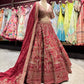 Maroon Zari Embroidered  Lehenga with Architectural Motifs
