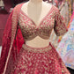 Maroon Zari Embroidered  Lehenga with Architectural Motifs