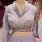 Lavender Designer Lehenga with Pleated Skirt & Dupatta
