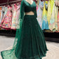 Emerald Green Sequin Embroidered Lehenga with Net Dupatta