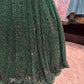 Emerald Green Sequin Embroidered Lehenga with Net Dupatta