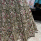 Sage Green Heavy Floral Embroidered Lehenga with Net Dupatta