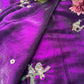 Purple Designer Saree with Handcrafted Bird Motifs