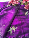 Purple Designer Saree with Handcrafted Bird Motifs