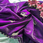 Purple Designer Saree with Handcrafted Bird Motifs