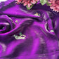 Purple Designer Saree with Handcrafted Bird Motifs