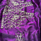 Purple Designer Saree with Handcrafted Bird Motifs