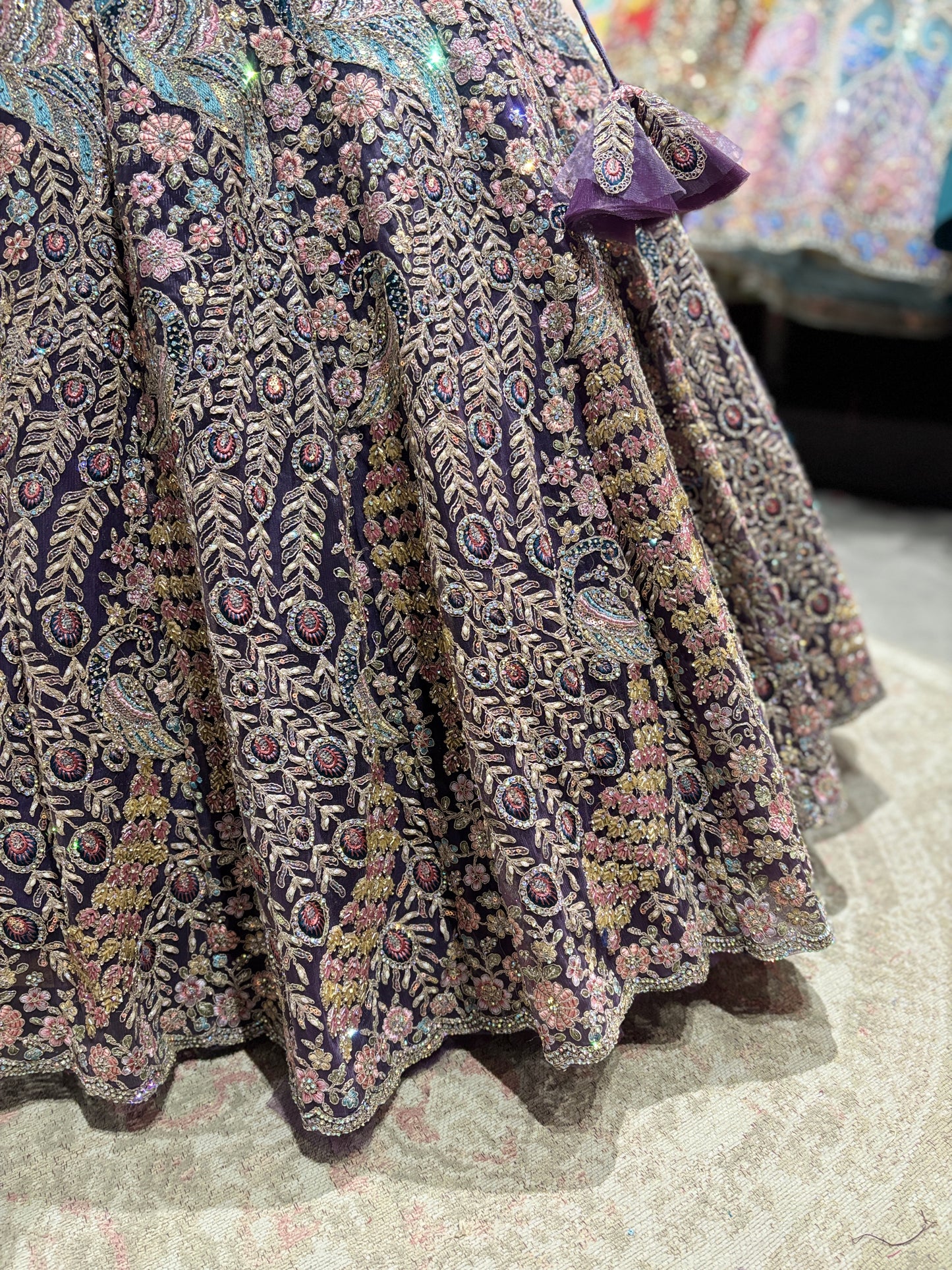 Lavender Heavy Embroidered Lehenga Choli with Dupatta