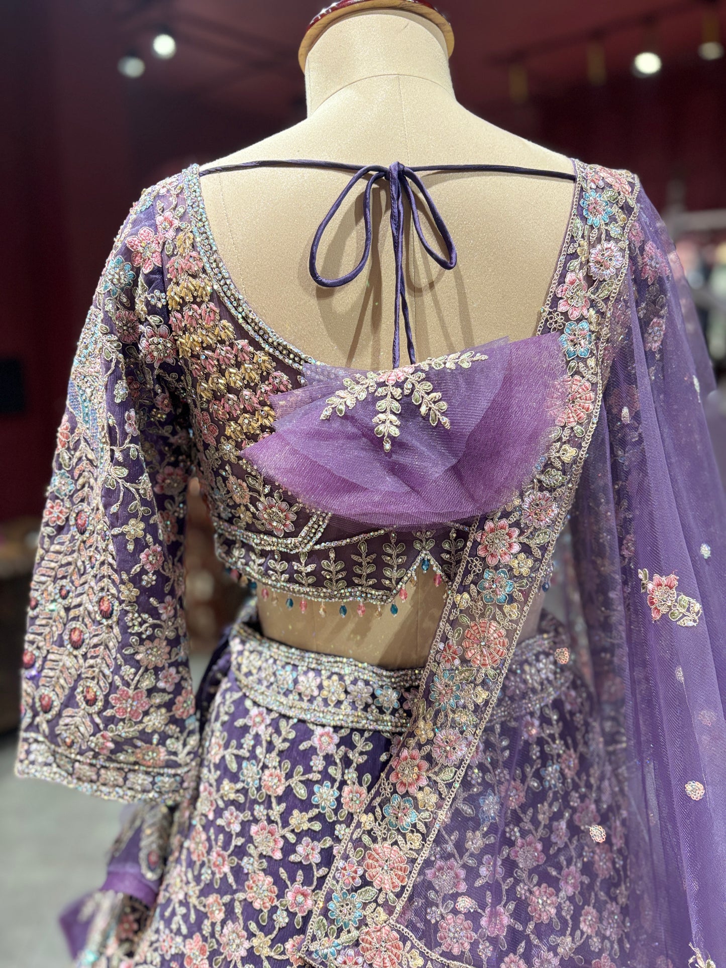 Lavender Heavy Embroidered Lehenga Choli with Dupatta