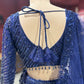 Blue Sequin Embroidered Net Lehenga with Full-Sleeve Designer Blouse