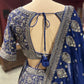 Navy Antique Silver Heavy Embroidered Lehenga Choli with Dupatta