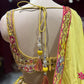 Mustard Yellow Floral Embroidered Festive Lehenga Choli with Dupatta
