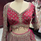 Rani Pink Heavy Zari Embroidered Designer Lehenga Set