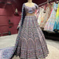 Multicolor Pastel Embroidered Designer Wedding Lehenga Set