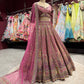 Rani Pink Heavy Zari Embroidered Designer Lehenga Set