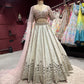 Ivory Mirror Work Lehenga with Blush Pink Blouse & Dupatta