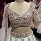 Ivory Mirror Work Lehenga with Blush Pink Blouse & Dupatta