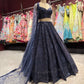 Midnight Navy Sequin Embroidered Designer Lehenga Set