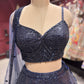 Midnight Navy Sequin Embroidered Designer Lehenga Set