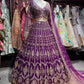 Royal Purple Gold Embroidered Designer Lehenga Set