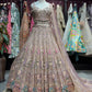 Dusty Mauve Floral Embroidered Designer Lehenga Set