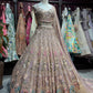 Dusty Mauve Floral Embroidered Designer Lehenga Set