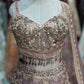 Dusty Mauve Floral Embroidered Designer Lehenga Set
