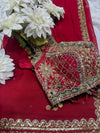 Red Bridal Designer Saree with Heavy Zari Embroidery