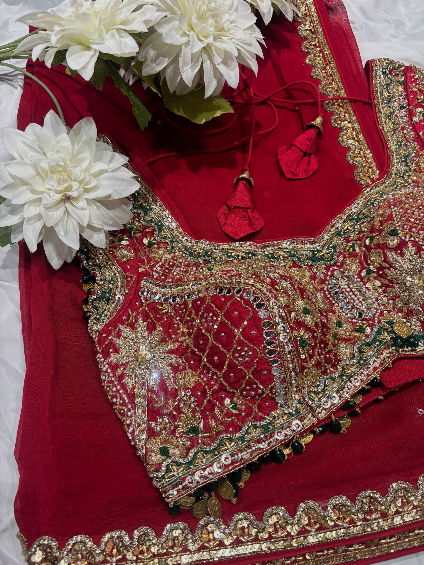 Red Bridal Designer Saree with Heavy Zari Embroidery