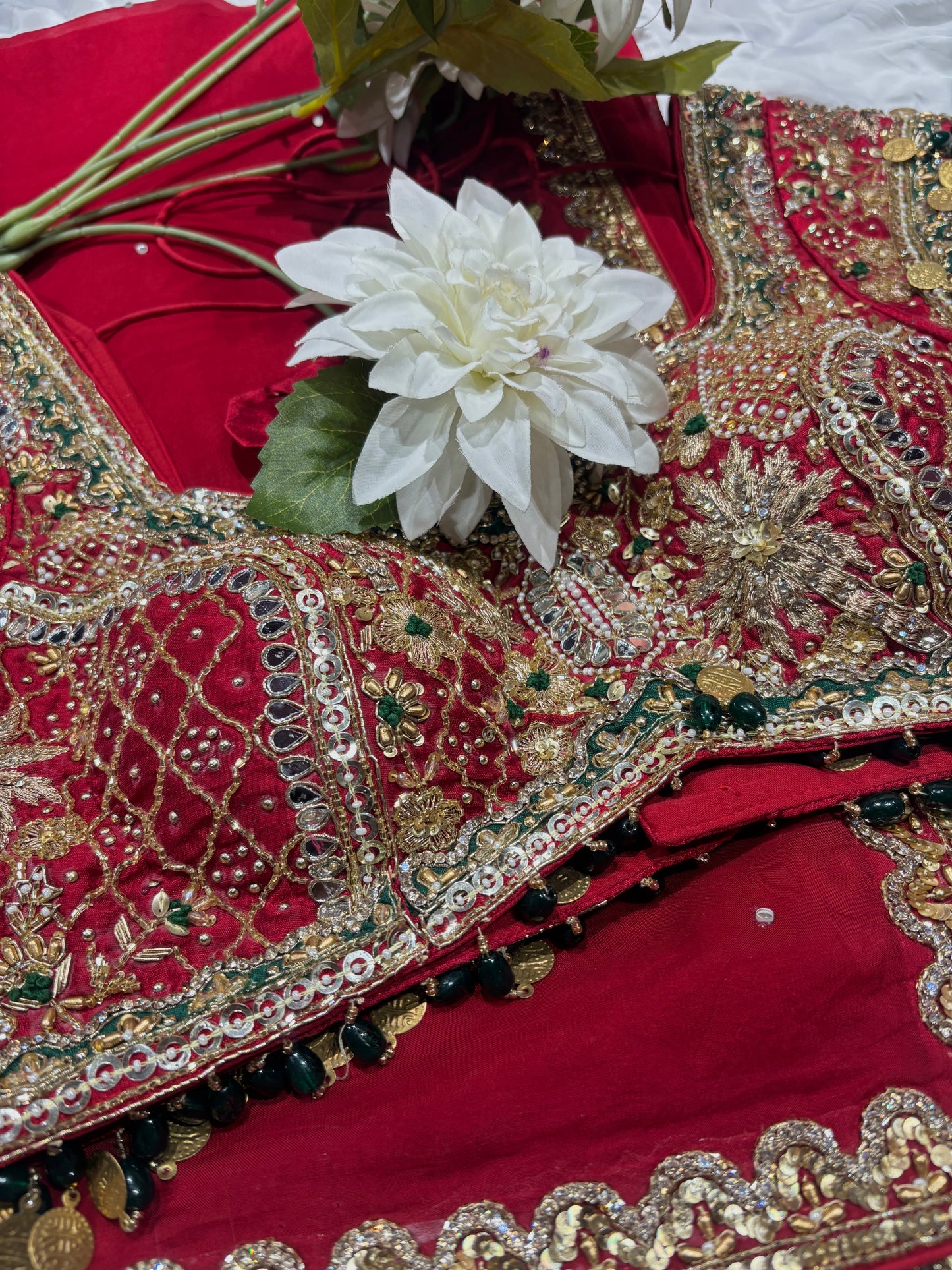 Red Bridal Designer Saree with Heavy Zari Embroidery