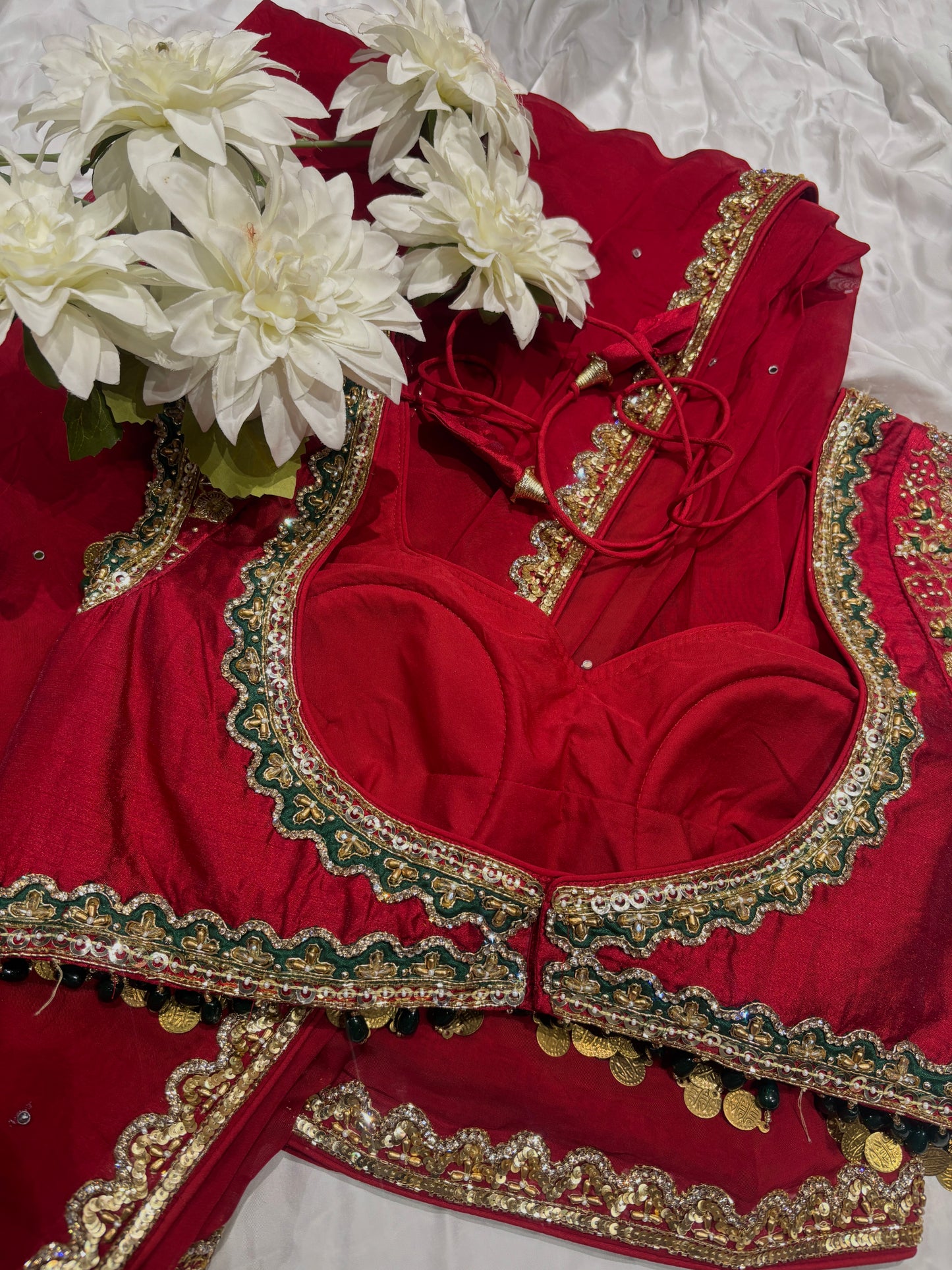 Red Bridal Designer Saree with Heavy Zari Embroidery