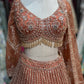 Rust Orange Sequin Embroidered Designer Lehenga Set