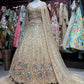 Champagne Gold Peacock Embellished Non Bridal Lehenga Set