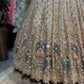 Champagne Gold Peacock Embellished Non Bridal Lehenga Set