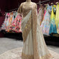 Designer Ivory Zari Embroidered Wedding Saree