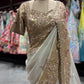 Designer Ivory Zari Embroidered Wedding Saree