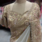Designer Ivory Zari Embroidered Wedding Saree