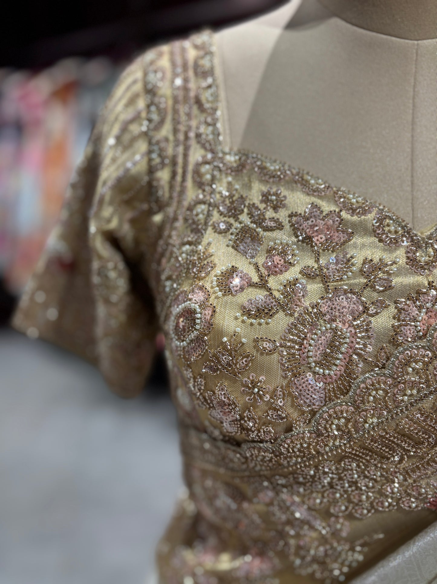 Designer Ivory Zari Embroidered Wedding Saree