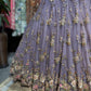 Dusty Mauve Floral Embroidered Designer Lehenga Set