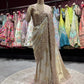 Golden Beige Designer Zari Embroidered Designer Saree