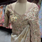 Golden Beige Designer Zari Embroidered Designer Saree
