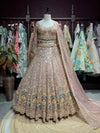 Dusty Rose Peacock Embellished Non Bridal Designer Lehenga Set