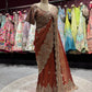 Designer Rust Copper Zari Embroidered Saree