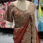 Designer Rust Copper Zari Embroidered Saree
