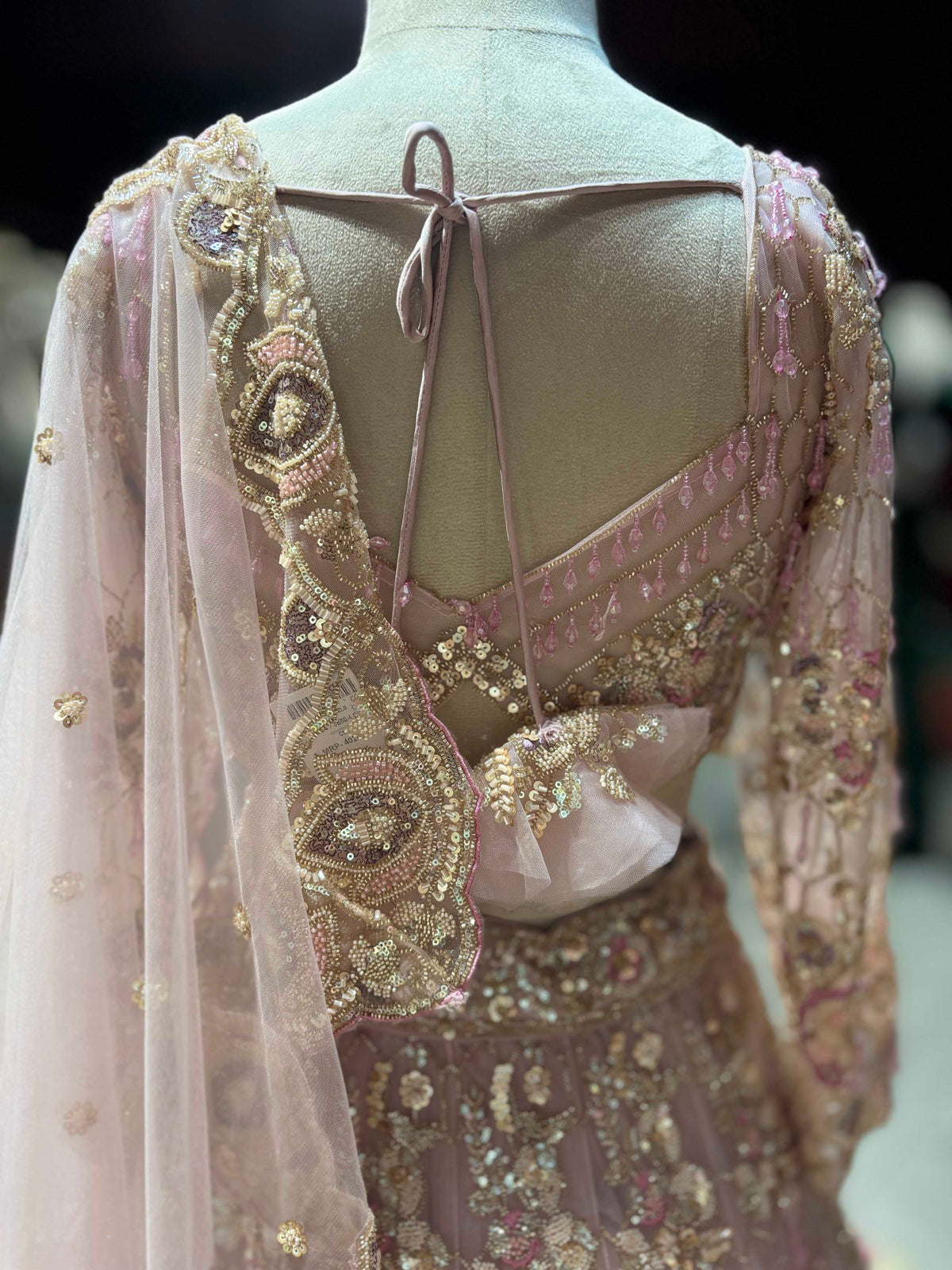 Blush Pink Floral Embellished Designer Lehenga Set
