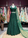 Emerald Green Embellished Designer Fish Cut Lehenga Set