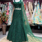 Emerald Green Embellished Designer Fish Cut Lehenga Set